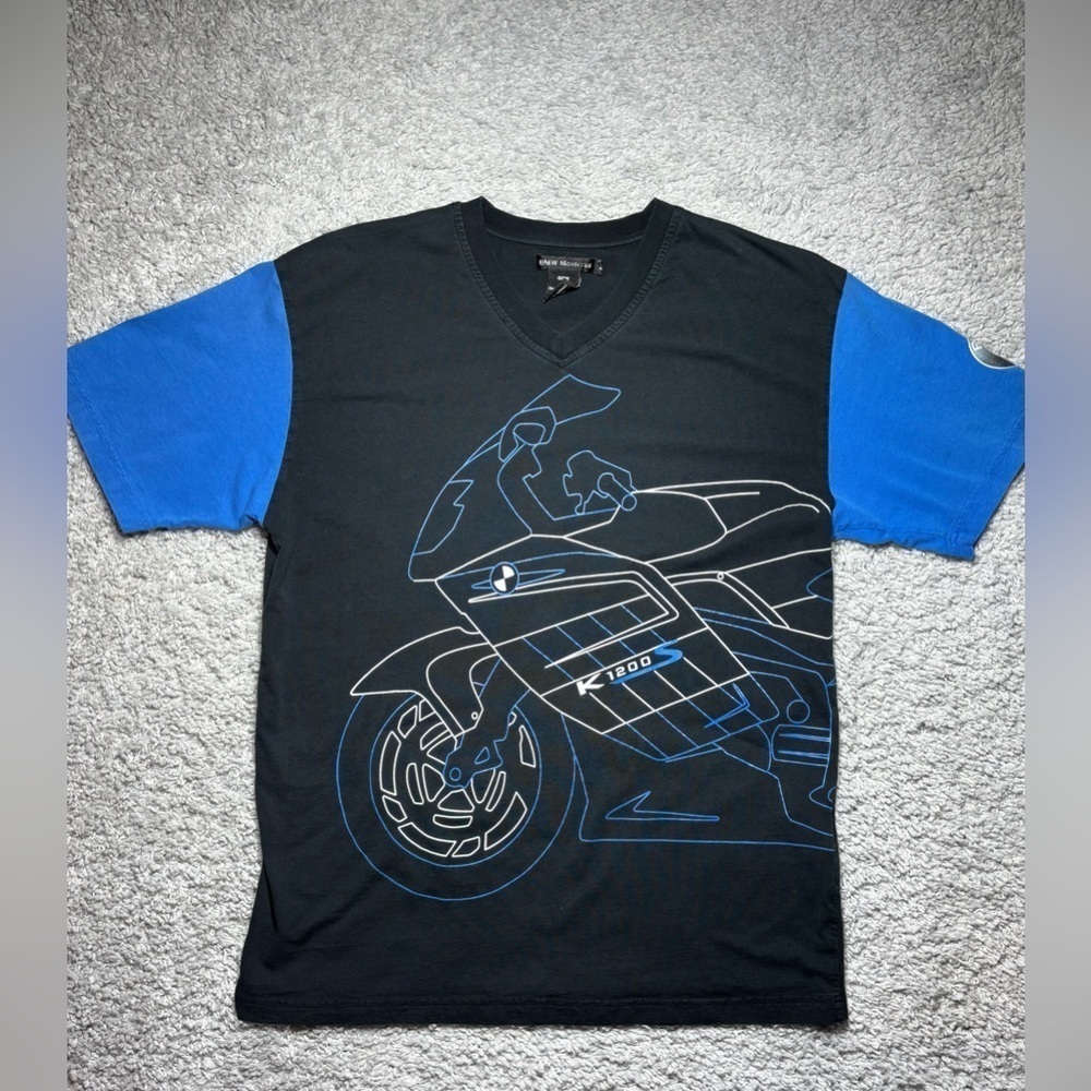 BMW Shirt Mens Large Short Sleeve K1200S Motorcycle Graphic 90s Moto Tee VINTAGE